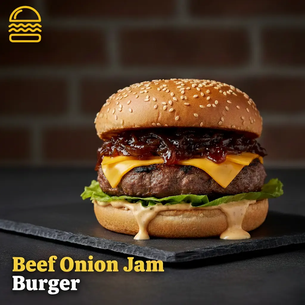 The Beef Onion Jam burger